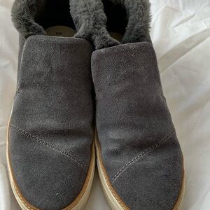 Toms Charcoal Suede Slip-On Loafers with Plush Lining